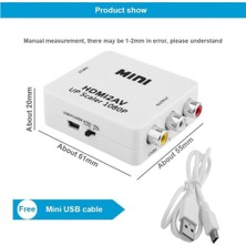 Store 5245 HDMI To Av Rca Tos Çevirici Dönüştürücü Adaptör