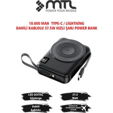 Store Magsafe 3in1 37,5 Watt Hızlı Şarj Powerbank Watch ve Airpods Şarj Destekli MT4580 Siyah ile Uyumlu