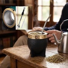 Duffa Premium Yerba Mate Bardağı Seti - Paslanmaz Çelik | Çift Duvarlı Termos Bombilla Pipet ve Temizleme Fırçası - Ünlü Futbol Oyuncuların Bardağı Özel Dok