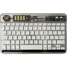 Pileli Store ZR612 Rgb Şeffaf Beyaz Bluethooth Klavye
