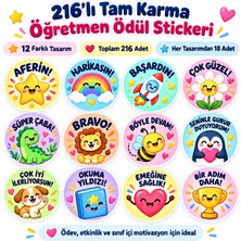 Kidzay 216’LI Tam Karma Öğretmen Ödül Stickeri