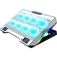 Pileli Store Zr S608 Rgb 8 Fan Metalik Laptop Suğutucu