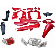 Moto Life N Coffee LİFAN KAPORTA SET - [ KIRMIZI ] FAR STOP SİNYAL (65487)