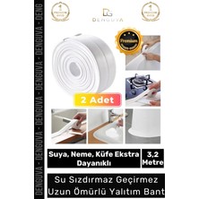 Denguva Premium Su Geçirmez Sızdırmaz Dayanıklı Lavabo Pvc Yağ Kenar Küf Önleyici 3.2m 2 Adet Izolasyon Bant
