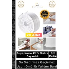Denguva Premium Su Geçirmez Sızdırmaz Dayanıklı Lavabo Pvc Kenar Küf Önleyici 3.2m 20 Adet Izolasyon Bant