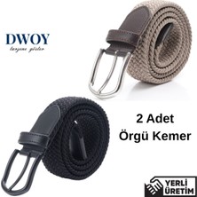 Dwoy Elastik Örgü Kemer 2'li Set