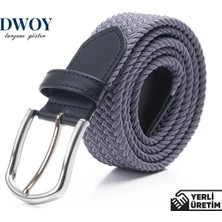 Dwoy Elastik Örgü Kemer Gri