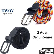 Dwoy Elastik Örgü Kemer 2'li Set