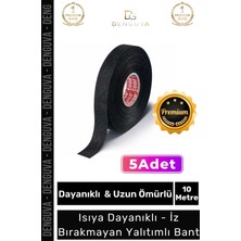 Denguva Premium Isıya Dayanıklı Aşınma Direnci Kalıntı Bırakmayan Alev Geciktirici 10MT Yalıtım Bant 5 Adet