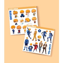 Minithingsart Rensuke Kunigami 2 Li Parlak Kağıt Sticker Seti Telefon Süsleme Etiketleri Futbol Anime Bluelock