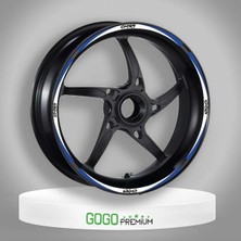 Moto Life N Coffee Motolifencoffee Mavi Beyaz Sport Reflektörlü 1 Set Jant Şeridi