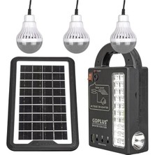 Sepetopia GD-999 Güneş Enerjili Solar Aydınlatma Sistemi 3 Ampullü Powerbank Özellikli Taşınabilir Kamp