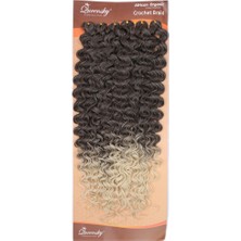 Sepetopia Queensky Afro Dalgası Saç - 75CM - 240GR - Koyu Kahve Platin Ombre
