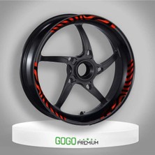 Moto Life N Coffee HONDA PCX 2014 - 2025 UYUMLU TURUNCU ZEBRA DESEN BÜYÜK 1 SET JANT ŞERİDİ