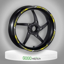 Moto Life N Coffee Motolifencoffee Reflektör Sarı Baskı Yamaha R25 Uyumlu 1 Set Jant Şeridi
