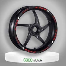 Moto Life N Coffee Motolifencoffee Kırmızı Dominar Uyumlu Baskı 1 Set Jant Şeridi