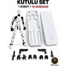 Tiri Design Dummy Robot Kutulu Set Oynar Eklemli Pozlanabilir Figür – Beyaz