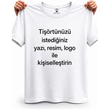 Miras Home Kişiye Özel Baskılı Beyaz Tişört (Fotoğraf ve Yazı Seçenekleriyle Kendin Tasarla)