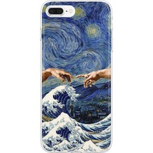 LOTUS GOLD Iphone 7 Plus/8 Plus Uyumlu Van Gogh Eller Desenli Şeffaf Telefon Kılıfı