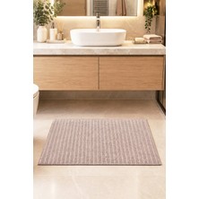 Melaris Halı Banyo Paspası Yıkanabilir Dokuma Yüzey Kaymaz Taban Banyo Halısı Paspas