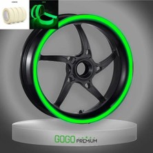 Gogo Premium Gece Yanan Doğal Renk Fosforlu 7cm x 7m Lüks 1 Set Jant Şeridi