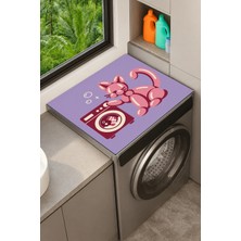 Valerine Life Çamaşır Kurutma Makinesi Üstü Düzenleyici Matı Sıvı Geçirmez Örtü Balon Kedi