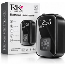 RK Cosmetics Dijital Elektrikli Hava Kompresörü – Taşınabilir Şarjlı Lastik Şişirme Pompası Powerbank