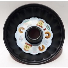 20 Dilimli Dışı Emaye Içi Teflon Ortası Delikli 25CM Çapında Kek Kalıbı Delik Çapı 7cm