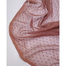 Kumaş Parça Kahve Nopeli Ince Esnek Tül Kumaş Elbiselik & Bluzluk 150X230CM