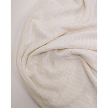 Kumaş Parça Krem Ekru Arası Kendinden Desenli Bürümcüklü Jarse Kumaş Elbiselik & Bluzluk 170X320CM