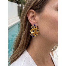 Fem Bijoux Lapis Lazuli 22K Altın Kaplama Küpe