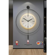 Metaquartz Aksesuar (Büyük Boy) Ledli Özel Blackfred - (Quartz Mekanizma ile Gelmektedir) - Metal Duvar Saati BLACKFRED60CM 50 x 75