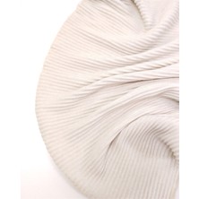 Kumaş Parça Krem Yumuşak Esnek Dökümlü Enine Pliseli Triko Kumaş Hırkalık & Kazaklık 135X110CM