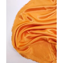 Kumaş Parça Oranj Dökümlü Akışkan Viskon Saten Kumaş Elbiselik & Bluzluk 140X250CM