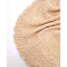 Kumaş Parça Sütlü Kahve Somon Arası Bürümcüklü Waffel Jarse Kumaş Elbiselik & Bluzluk 120X275CM