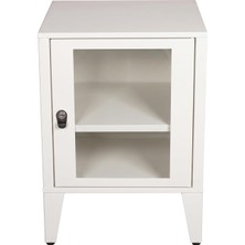 Ziglat 655 Serisi Kilitli Metal Home Office Dolabı Cam Kapaklı Mat Beyaz 450X600X450 mm