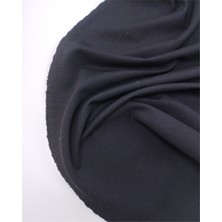 Kumaş Parça Siyah Tok Sıkı Yapılı Çelik Interlok Örme Kumaş Elbiselik & Bluzluk En: 140CM