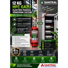 Santral Yangın Santral 12 kg Gazlı Otomatik-Elektrik Pano İçi Söndürme Sistemi(10 MT TUPİNK VE FOSFORLU LEVHA-ASMA APARATI-DUBEL-VİDA DAHİL)