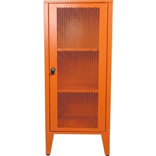 Ziglat 1110 Serisi Kilitli Metal Home Office Dolabı%70 Perfore Kapaklı Turuncu 450X1050X450 mm