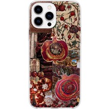 LOTUS GOLD iPhone 15 Pro Max Uyumlu Nar Desenli Şeffaf Telefon Kılıfı