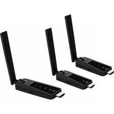 Store Kablosuz HDMI Verici ve Alıcı Seti Tx Rx 1080P 60Hz Wireless Görüntü Aktarıcı Plug & Play HDMI Transmitter Receiver Kit Tv Monitör Projektör Sunum ve Toplantı Kullanımı Için (1tx 2rx) ZR1287