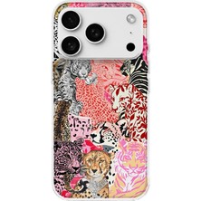 LOTUS GOLD iPhone 18 Pro Uyumlu Leoparlar Desenli Şeffaf Telefon Kılıfı