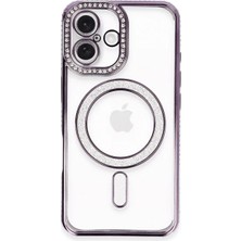 SS Home Concept Apple iPhone 16 Plus Kılıf Joke Simli Magneticsafe Kılıf - Derin Mor