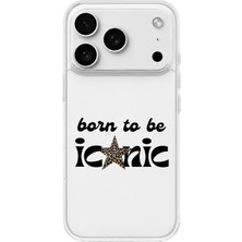 LOTUS GOLD iPhone 18 Pro Max Uyumlu Iconic Desenli Şeffaf Telefon Kılıfı