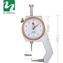 St. Morritz Kadranlı Sert Malzeme Kalınlık Ölçer Kumpas Gümüş Metal Saç Diş Ölçüm Kompratör Micrometre 10MM