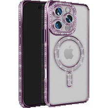 SS Home Concept Apple iPhone 16 Pro Max Kılıf Joke Simli Magneticsafe Kılıf - Derin Mor