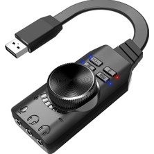 Store A4677 USB 2.0 Ses Kartı 7.1 Kanallı Pc ve Laptop Için Pubg Oyun Harici Ses Kartı 3.5mm-Kulaklıkla Tak ve Çalıştır Mikrofon Jakları Ses Kontrolü Mikrofon Oyunları Ses Efekti Yükseltme Adaptörü