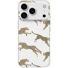 LOTUS GOLD iPhone 18 Pro Uyumlu Leopar Desenli Şeffaf Telefon Kılıfı