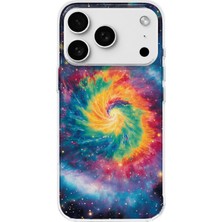 LOTUS GOLD iPhone 18 Pro Max Uyumlu Gökkuşağı Galaksi Desenli Şeffaf Telefon Kılıfı