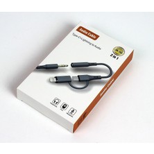 Store GA78 2in1 Aux Dönüştürücü Silikon Ses Kablosu Type-C ve Lighting Kulaklık Ses Aktarımı iPhone ile Uyumlu (2in1 Aux Dönüştürücü)